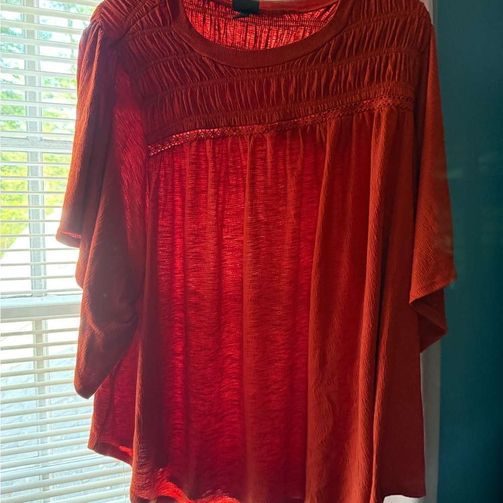 Torrid Burnt Orange Smocked Blouse
